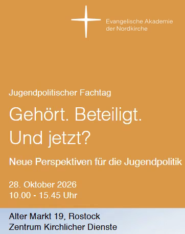 Flyer der Veranstaltung mit Logo der Evangelischen Akademie der Nordkirche und Titel, Datum und Ort des Fachtags.
